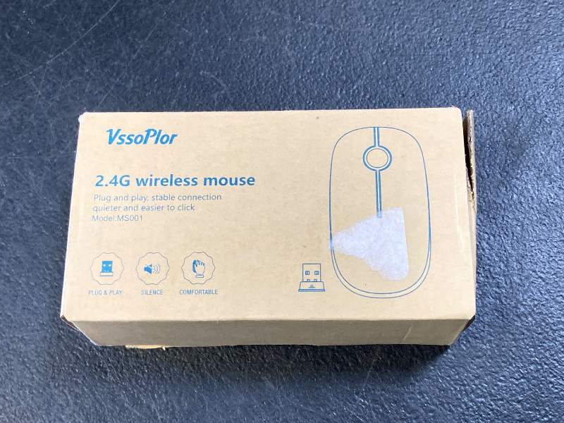 Photo 1 of Vssoplor Wireless Mouse, 2.4G Slim Portable Computer Mouse with Nano Receiver Quiet Silent Optical Laptop Mouse for Notebook, PC, Laptop, Computer-Black and Silver