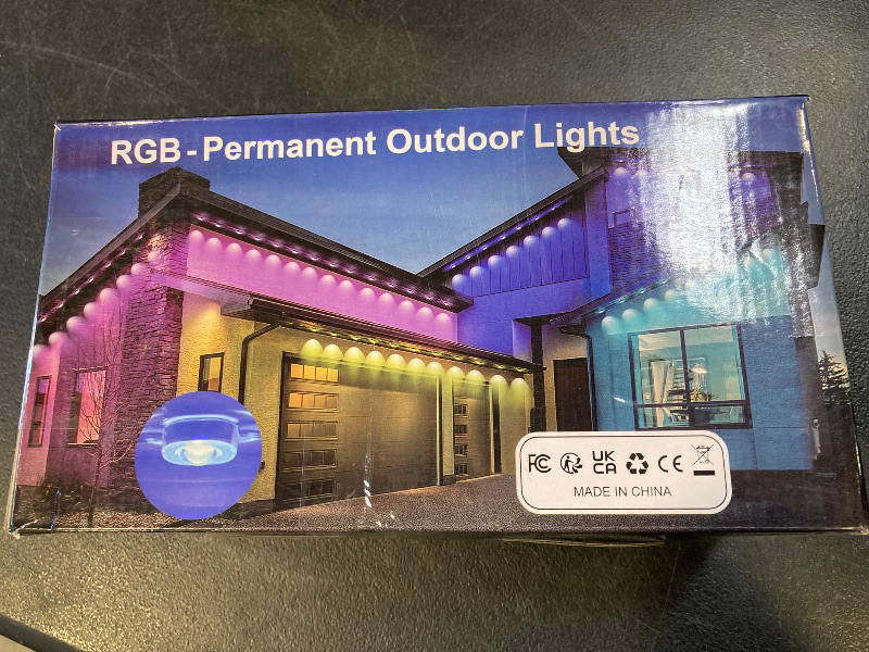 Photo 1 of JQGWKJ Permanent Outdoor Lights, 100ft RGB with App Controlled Remote, DIY Scene Mode IP67 Waterproof LED, Music Synchronized Outdoor Lights for Houses