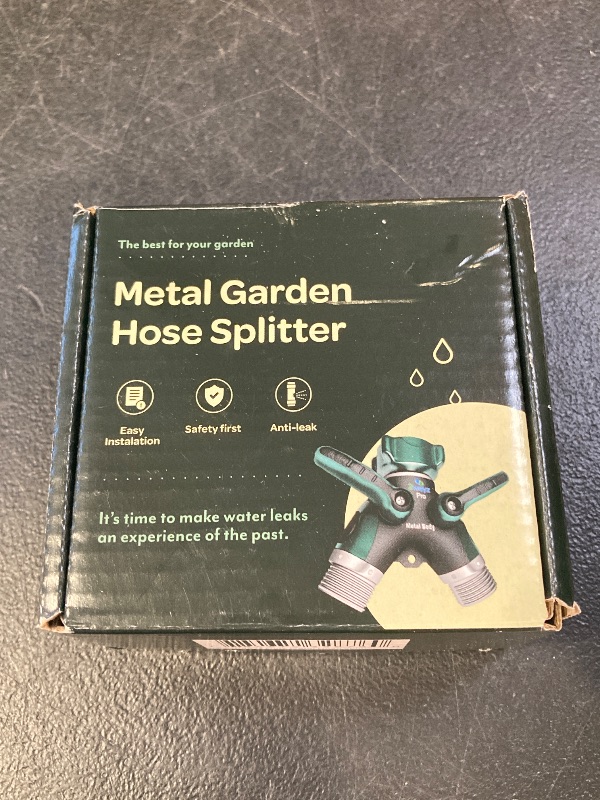 Photo 1 of 2WAYZ Hose Splitter 2 Way Heavy Duty Outdoor Faucet and Garden Connector - Water Spigot Splitter - Durable All-Metal Y Adapter with Shut-Off Valve - 4 x 4 x 1.5 Inches