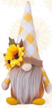 Photo 1 of Sunflower Gnomes Plush Decorations, Summer Gnomes, Scandinavia Sunflower Gnome Plush For Tiered Tray Kitchen Decor, Farmhouse Home Decor
