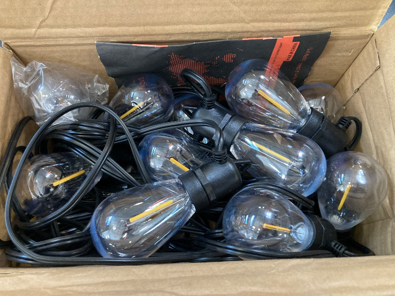 Photo 1 of addlon 50FT LED Outdoor String Lights with Edison Shatterproof Bulbs, Weatherproof Strand, Commercial Grade Patio Lights, Decorative for Garden or Patio, Black