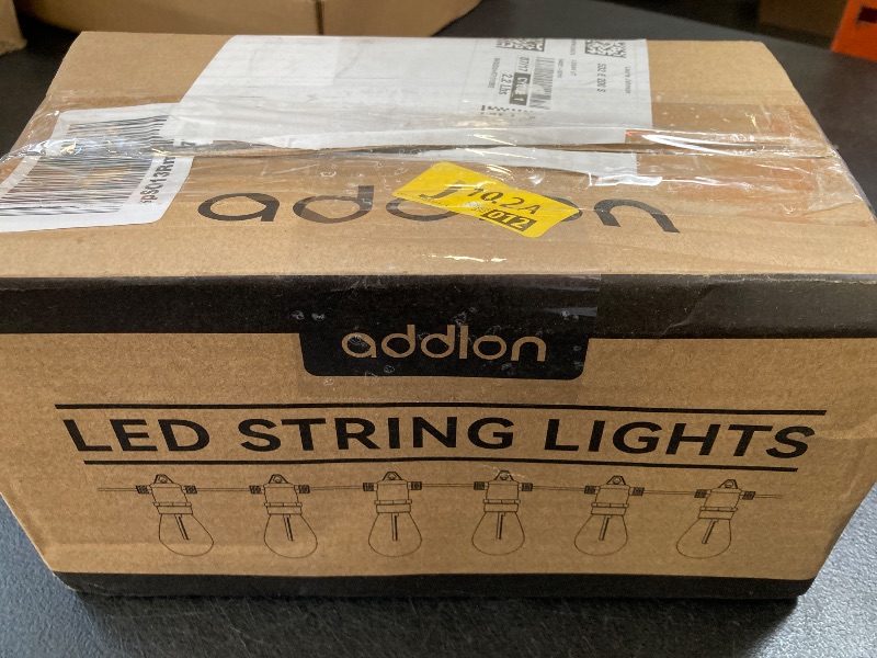 Photo 1 of addlon 50FT LED Outdoor String Lights with Edison Shatterproof Bulbs, Weatherproof Strand, Commercial Grade Patio Lights, Decorative for Garden or Patio, Black