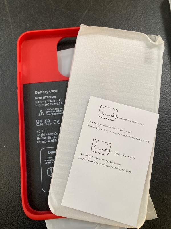 Photo 1 of Battery Case for iPhone 14 Pro Max/14 Plus/13 Pro Max,[2025 Upgraded] 8600mAh Ultra-Slim Portable Extended Charger Case Cover for iPhone 13 Pro Max/14 Pro Max/14 Plus Charging Case (6.7 Inch)-Red