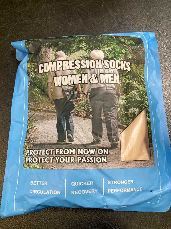 Photo 1 of bropite Zipper Compression Socks Women & Men - 2Pairs Calf Knee High 15-20mmHg Open Toe Compression Stocking suit for Walking - Size S/M