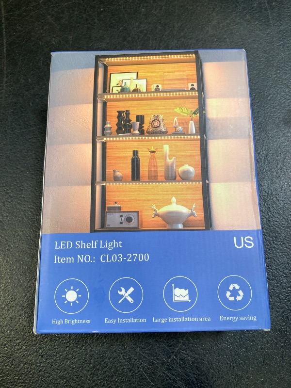 Photo 1 of WOBANE LED Shelf Light, LED Closet Light Kit, 4PCS 20inch Pre-Cut Strip Bars, Designed for Shelves, Display Case, Bookshelf, in Cabinet Lighting, 2700K Warm White