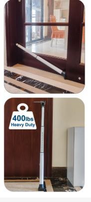Photo 1 of  Rerishom Door Security Bar, Door Stoppers Security bar,Heavy Duty Door Lock Security Door Jammer Door Stopper for Apartment, Hotel Room,Screen Door Hardware, Gate Lock Bar 1 pack