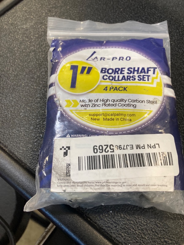 Photo 1 of (4-Pack) 1” Bore Solid Steel Shaft Collars with Zinc Plated Coating - Durable Shaft Collars Suitable for Machinery and Industrial Use
