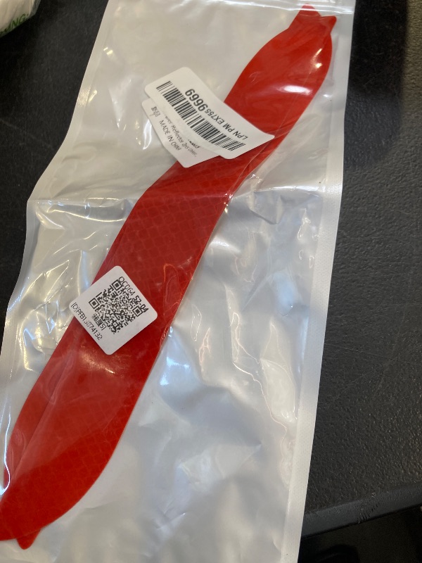 Photo 1 of Bumper Reflector 2pcs Universal Self Adhesive Light Reflective Decal Safety Warning Stickers Car Reflective Strips for Auto Truck Alert Decor (Red)