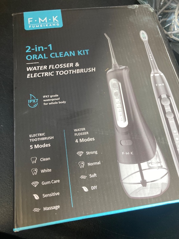 Photo 1 of FUMEIKANG Water Flosser & Electric Toothbrush for Adults Oral Irrigator & Sonic Toothbrush 2-1 Oral Clean Kit (Black)