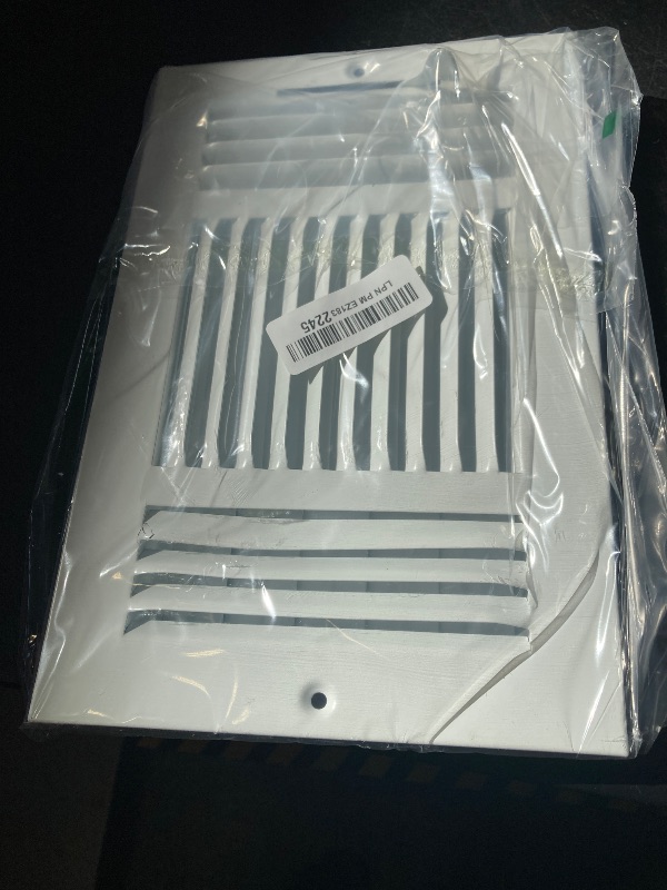 Photo 1 of EZ-FLO 10 x 6 Inch (Duct Opening) Air Vent Cover for Wall or Ceiling, Three-Way Ventilation Register, Solid Steel HVAC Register Cover, White, 61614
