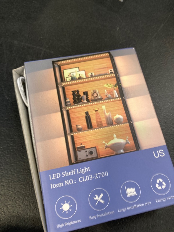 Photo 1 of WOBANE LED Shelf Light, LED Closet Light Kit, 4PCS 20inch Pre-Cut Strip Bars, Designed for Shelves,Display Case, Bookshelf, in Cabinet Lighting, 2700K Warm White
