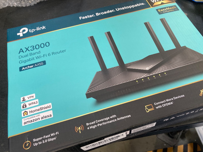 Photo 1 of TP-Link Dual-Band AX3000 Wi-Fi 6 Router Archer AX55 | Wireless Gigabit Internet Router for Home | EasyMesh Compatible | VPN Clients & Server | HomeShield, OFDMA, MU-MIMO | USB 3.0 | Secure by Design