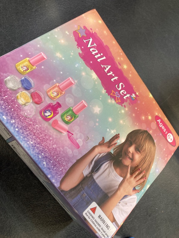 Photo 1 of Kids Nail Polish Set for Girls, Nail Art Kit with Nail Dryer & DIY Nail Stickers, Nail Kit Toys for Girls with Non-Toxic Nail Polish,Age 3-12 Little Girl Gift Toys