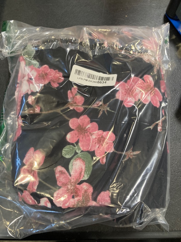 Photo 1 of JOGAL Men's Flower Casual Button Down Short Sleeve Hawaiian Shirt Suits Black Rose Small