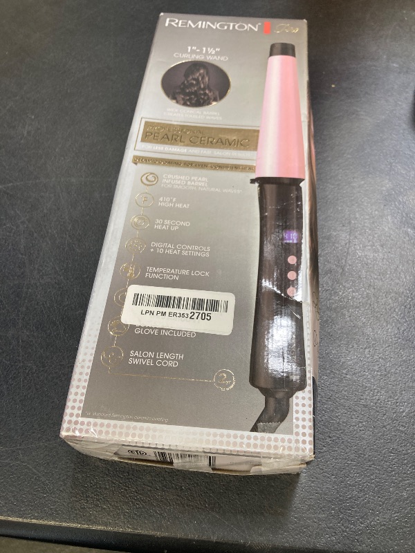 Photo 1 of Remington Products Studio Salon Collection Pearl Digital Ceramic Curling Wand, 11/2 Inch, Pink