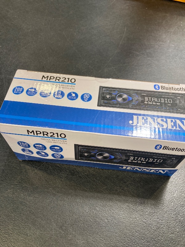 Photo 1 of JENSEN MPR210 7 Character LCD Single DIN Car Stereo Radio | Push to Talk Assistant | Bluetooth Hands Free Calling & Music Streaming | AM/FM Radio | USB Playback & Charging | Not a CD