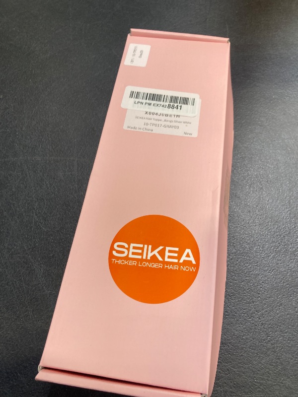 Photo 1 of SEIKEA Hair Toppers for Women Real Human Hair, 10" Clip in Bangs Hand-tied Base 1.4 * 2.2inch Natural Realistic with Thinning Hair with Wispy Bangs Silver White