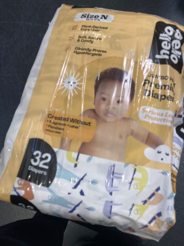 Photo 1 of Hello Bello Premium Baby Diapers Size Newborn, 32 Count of Disposable, Extra-Absorbent, Hypoallergenic Baby Diapers with Snug and Comfort Fit, Sleepy Sloth