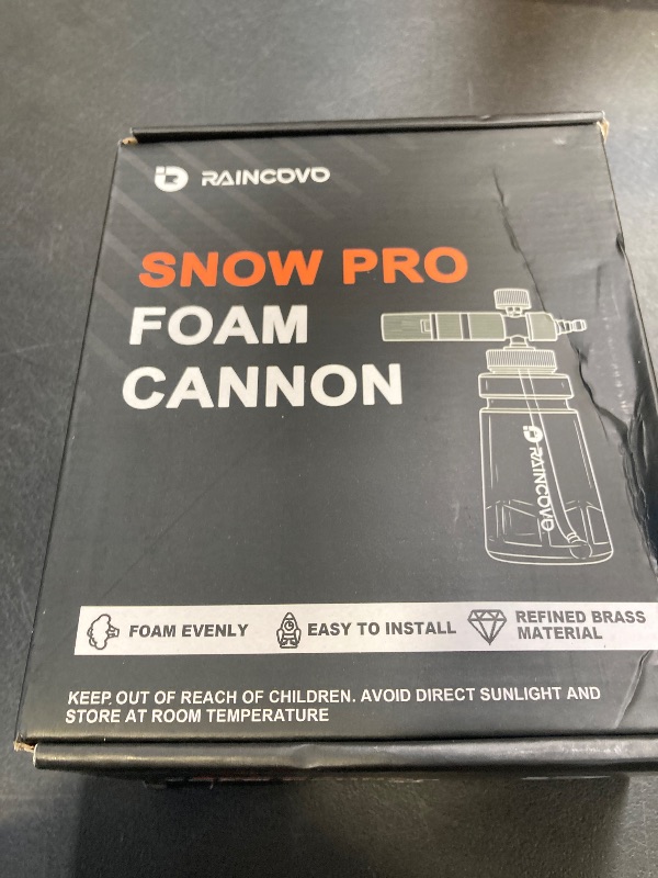 Photo 1 of Raincovo Foam Cannon Wide Mouth for Pressure Washer, Thick Snow Foam Lance for Car Wash, Adjustable Soap Cannon with 1/4 Inch Quick Connector, Additional 1.1mm Orifice Nozzle