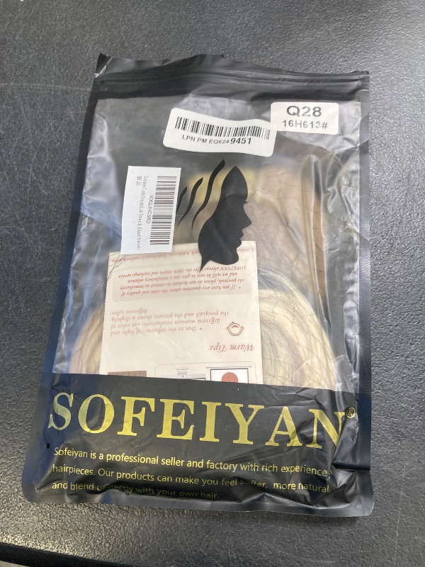 Photo 1 of Sofeiyan Curly Ponytail Extension 15 Inch Heat Resistant Synthetic Natural Wavy Hairpiece Wrap Around Pony Tail Hair Extensions for White Black Women Hair Piece, Light Ash Brown & Bleach Blonde