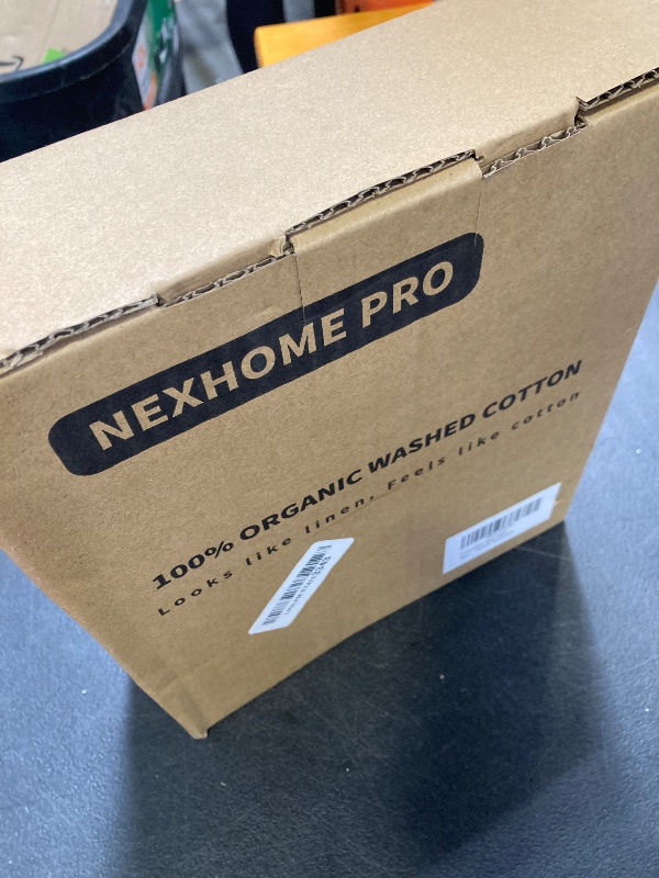 Photo 1 of NEXHOME PRO Twin Duvet Cover Set, 100% Certified Organic Cotton with Washed Feel & Linen Like Texture, Comfortable & Breathable, Home Bedding Set Navy (No Comforter)