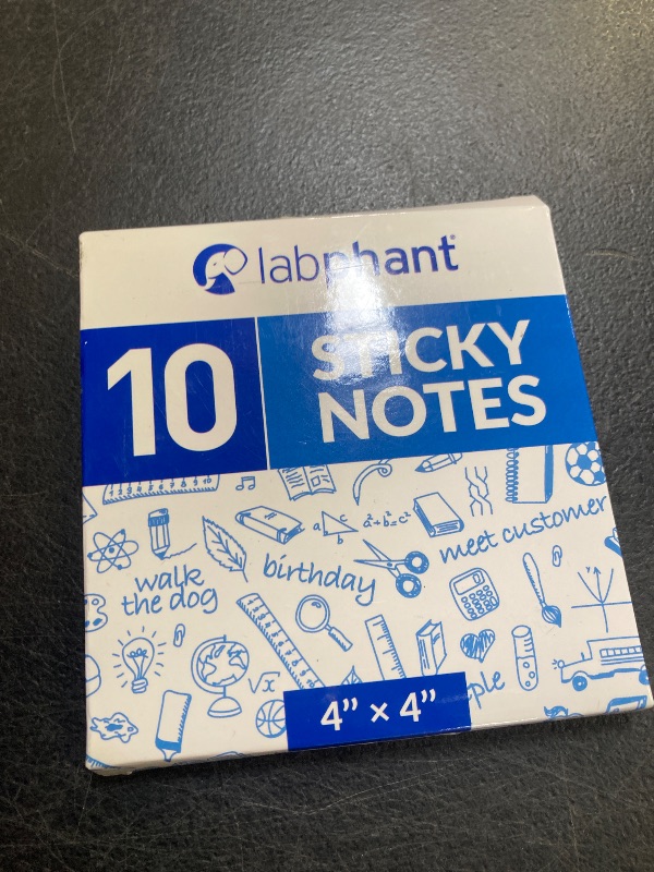 Photo 1 of labphant Dry Erase Sticky Notes - 10 Pack of 4x4 Inch; Adhesive Free Reusable Whiteboard Stickers for Smooth Surfaces; No More Paper Post Notes - Reusable Home and Office Product (White, 4 x 4)