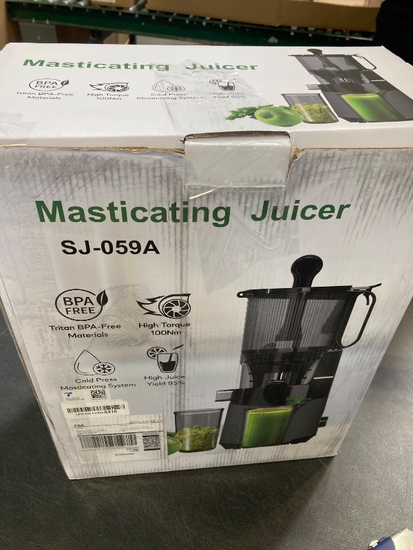 Photo 1 of Cold Press Juicer, 5.8" Extra Large Feed Chute Fit Whole Fruits & Vegetables, 350W Slow Masticating Juicer Machines, Easy to Clean, High Juice Yield?Grey?