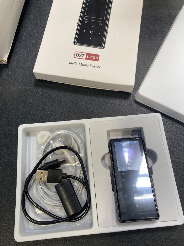 Photo 1 of 128GB MP3 Player with Bluetooth 5.2, AiMoonsa Music Player with Built-in HD Speaker, FM Radio, Voice Recorder, HiFi Sound, E-Book, Earphones Included