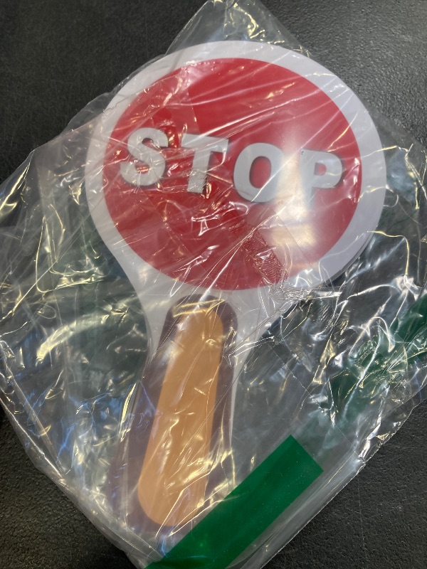 Photo 1 of 4 Pack Stop & Go Sign Handheld Sign Lights Double Sided Stop & Go Crossing Road