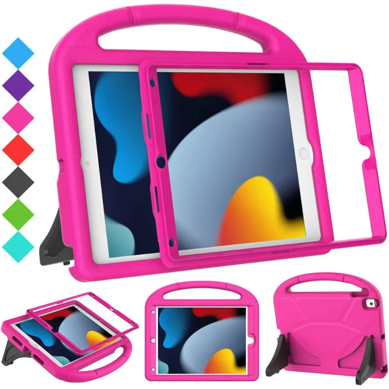 Photo 1 of SUPLIK Kids Case for iPad 9th/8th/7th Generation - iPad 10.2 inch 2021/2020/2019 Case with Built-in Screen Protector, Durable Shockproof Handle Stand Kids Case for Apple iPad 7/8/9 Gen, Pink