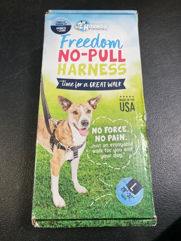 Photo 1 of 2 Hounds Design Freedom No Pull Dog Harness, Adjustable Harness and Leash Set, Easy Walking & Comfortable Control, Fits Small, Medium & Large Dogs, Solid Colors, Made in USA, 1" LG, Neon Orange