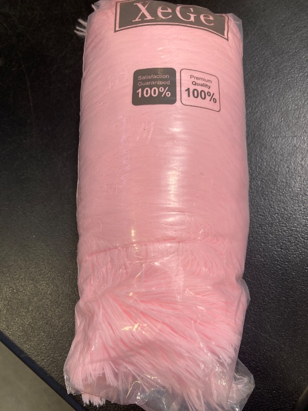 Photo 1 of XeGe Faux Fur Comfy Bean Bag Cover for Living Room(No Filler), Fluffy Stuffed Animal Storage Bean Bag Chair Cover Home Decor, Furry Fuzzy Big Gaming Bean Bag Cover Adults Kids Girls, Anti-slip, Pink