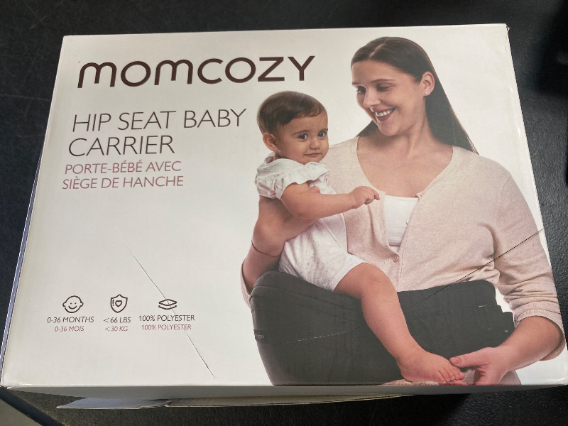 Photo 1 of Momcozy Hip Seat Baby Carrier - Adjustable Waistband with Original 3D Belly Protector, Ergonomic Carrier with Various Pockets for Newborns & Toddlers up to 45lbs (Black, Large)