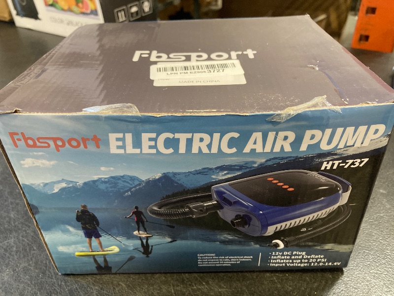 Photo 1 of 20PSI High Pressure Electric Paddle Board Pump, Portable 12V DC SUP Air Pump Inflate & Deflate for Stand Up Paddle Boards, Kayak, Tent