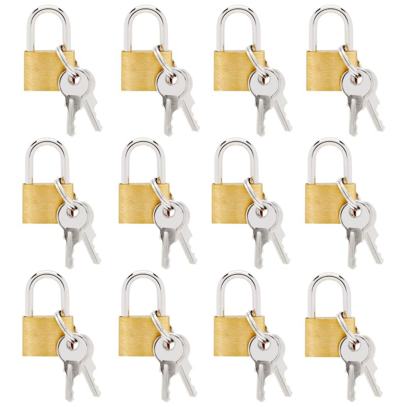 Photo 1 of Juvale 12 Pack 1.2-inch Small Luggage Locks with Keys - Mini Padlocks for Locker, Suitcase and Gym - Locks for Luggage