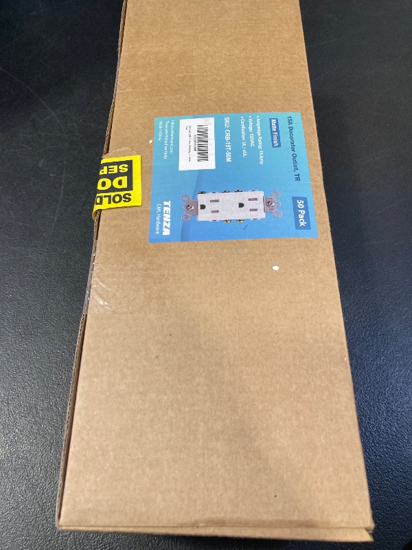 Photo 1 of CML 15 Amp Matte White Decorator Wall Receptacle Outlet, Tamper Resistant (TR) Electrical Outlets, 15A/125V, 2 Pole 3 Wire, UL Listed, 50 Pack