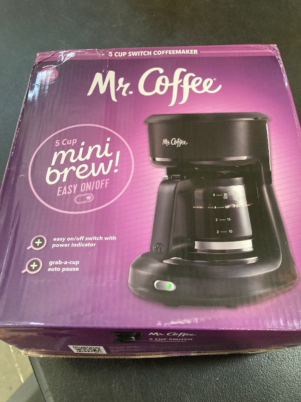 Photo 1 of Mr. Coffee® 5-Cup Mini Brew Switch Coffee Maker, Black
