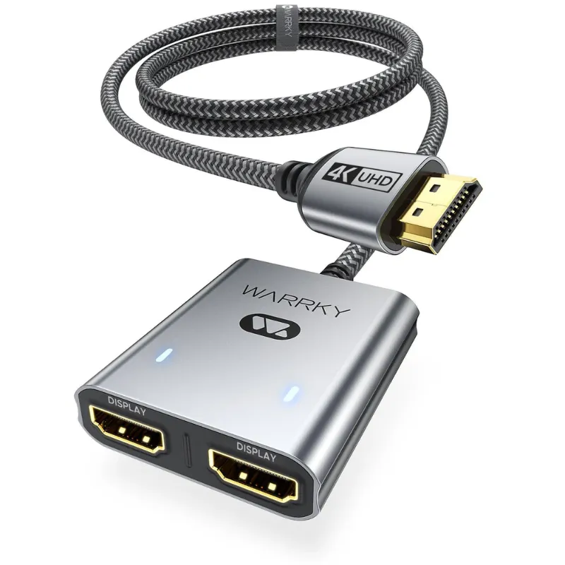 Photo 1 of 4K 30HZ HDMI Splitter 1 in 2 out 3.3ft Silver Gray
