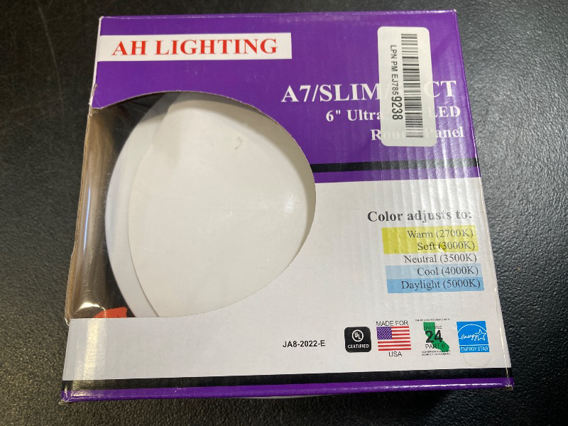 Photo 1 of AH Lighting 6 Inch Dimmable LED 5CCT Slim Recessed Downlight with Junction Box, 14 Watts, 1000 Lumen, ES Qualified, UL Listed