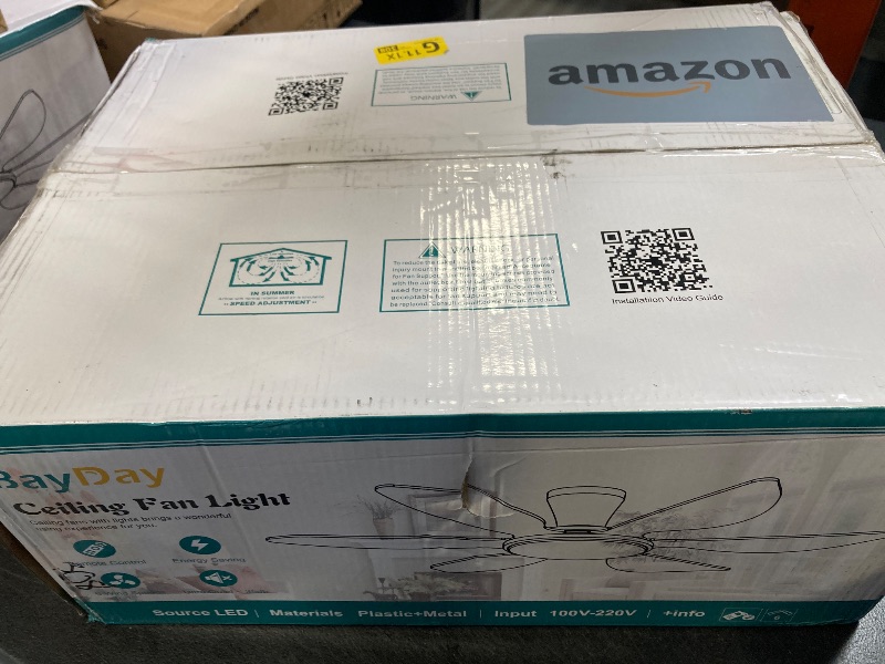 Photo 1 of PARTS ONLY -------------------------------------------------Ceiling Fans with Lights, 51 inch Modern Black Low Profile Ceiling Fan with Light and Remote App Control, Flush Mount, Quiet DC Reversible, Dim Led Ceiling Fan 6 Blade Softer Wind Indoor/Outdoor 