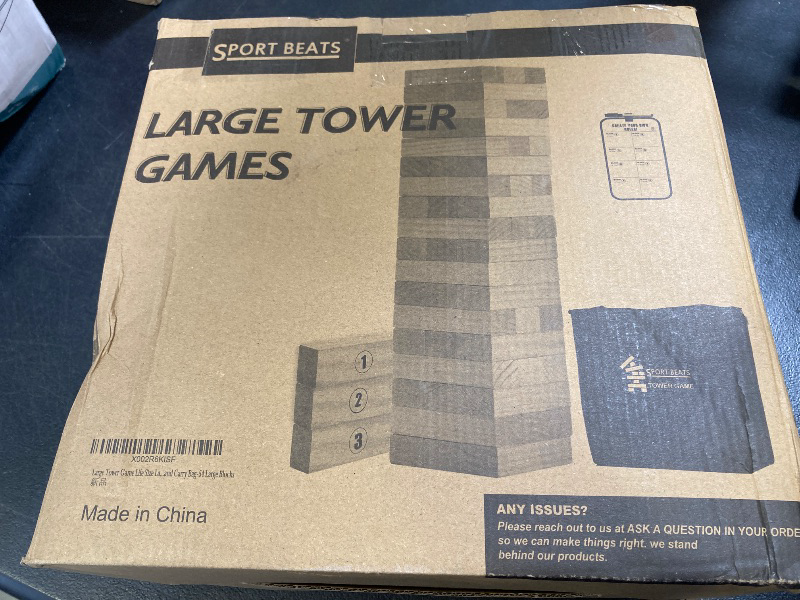 Photo 1 of Outdoor Games Large Tower Game 54 Blocks Stacking Game Includes Carry Bag and Scoreboard