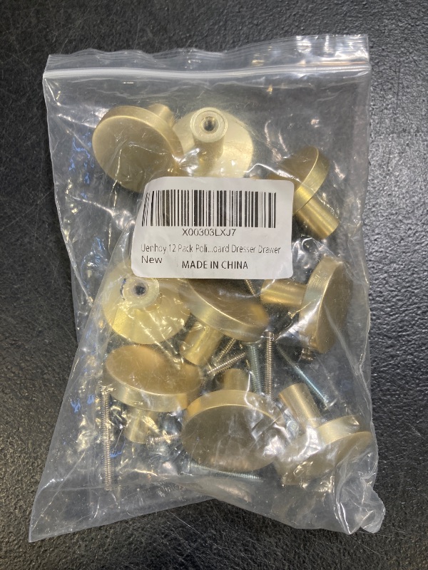 Photo 1 of Uenhoy 12 Pack Polished Gold Cabinet Knobs, Gold Drawer Knobs, Cone Shaped Solid Dresser Knobs for Cabinet Cupboard Dresser Drawer
