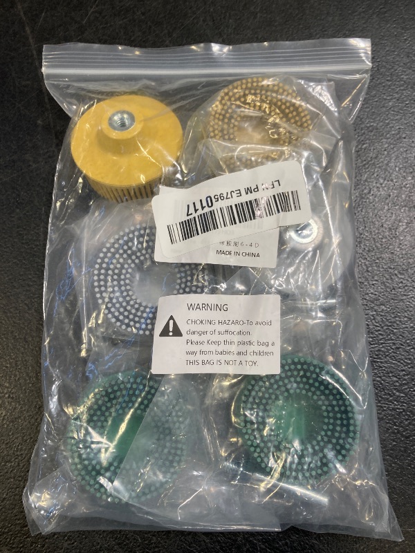 Photo 1 of 6 Pack 2 Inch Bristle Disc Grit 50# 80# 120# with 1/4" Shank Attachment Abrasive Coating Removal Disc for Metal (6, 2 inch)