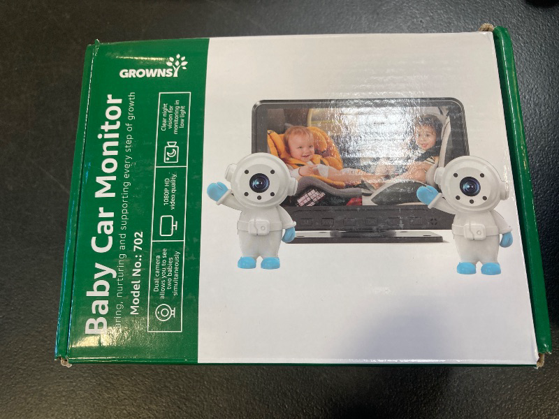 Photo 1 of GROWNSY Dual Car Camera Baby Monitor, 7" 1080P AHD Car Camera for 2kids, Backseat Mirror for Baby Rear Facing with Infrared Night Vision, Easily Observe Baby's Every Move