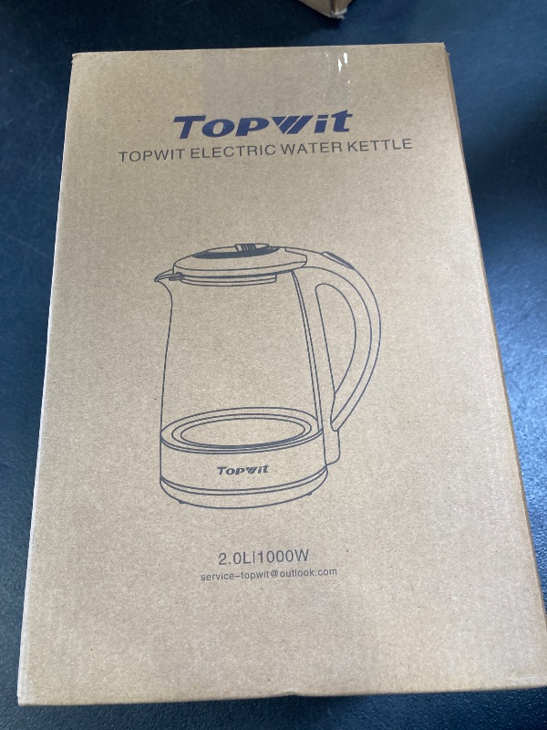 Photo 1 of Topwit Electric Kettle Glass Electric Tea Kettle, 2L BPA-Free Hot Water kettle, Stainless Steel Inner Lid and Bottom Water Warmer, Fast Heating with Auto Shut-Off and Boil Dry Protection, White