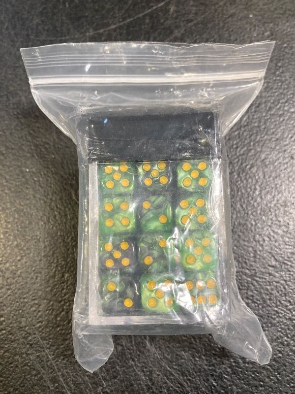 Photo 1 of 36 of Pack 12MM 6 Sided MINI Dice Set, Two Colors D6 Game Dice Set, 6 Sided Standard Dices for Yahtzee, Bunco or Teaching Math with Portable Plastic Box (Grass Green + Black)