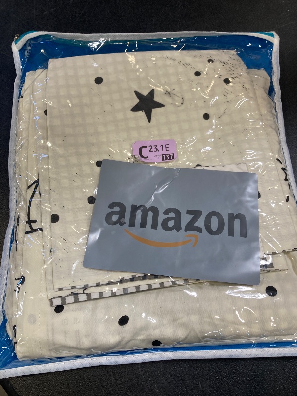 Photo 1 of LIWHENHAO Space Duvet Cover Set 100% Cotton Twin Cartoon Rocket Astronaut Universe Planet Constellation Bedding 1 Black and White Comforter Cover 2 Pillowcases for Kids Girls Boys Teens
