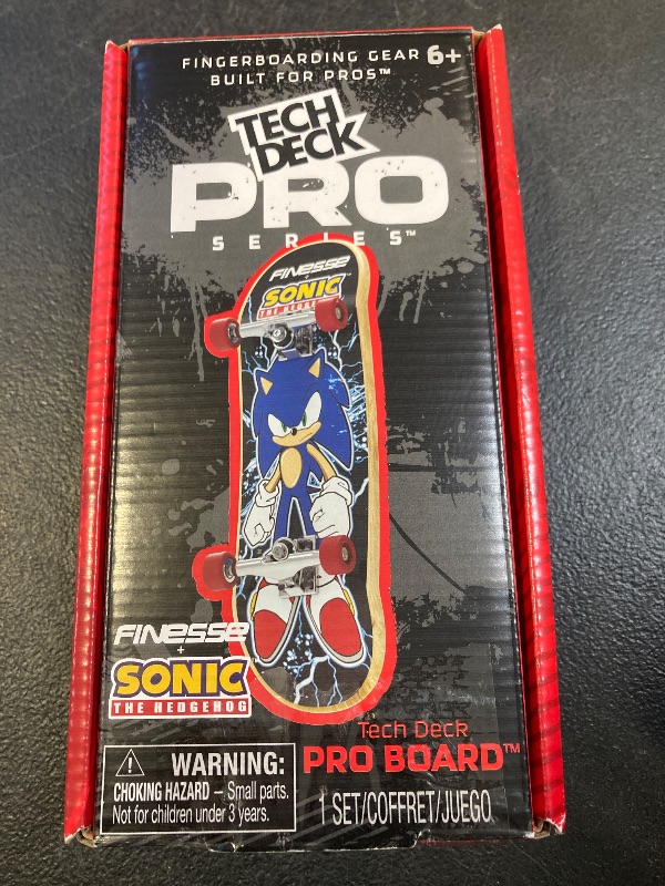 Photo 1 of TECH DECK, Finesse X Sonic The Hedgehog Pro Series Finger Board with Storage Display, Built for Pros; Authentic Mini Skateboards, Kids Toys for Ages 6 and up
