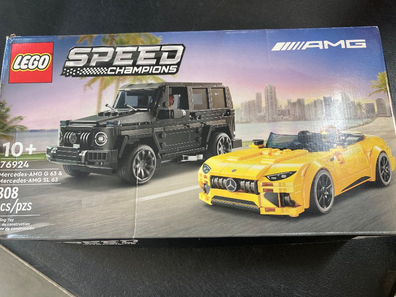 Photo 1 of LEGO Speed Champions Mercedes-AMG G 63 & Mercedes-AMG SL 63 F1 Toy Car, Formula 1 Vehicle Set for Kids, 2 Building Sets with 2 Driver Minifigures, Convertible Toy Car Gift for Boys and Girls, 76924