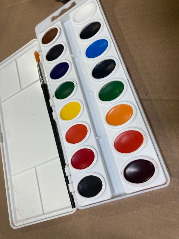 Photo 1 of Crayola Watercolor Paint Set (16 Count), Washable Paint for Kids, 1 Paint Brush, Arts & Crafts Supplies, Assorted Colors, Ages 4+
